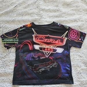 Disney Cars Land Neon T-Shirt - Black and Multicolor